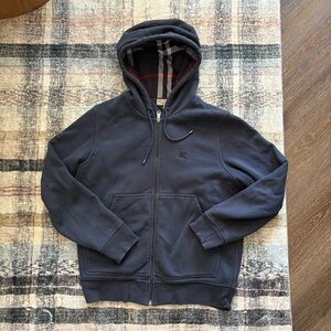 Burberry Navy Zip Up Sweatshirt